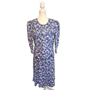 Vintage Floral Skirt Set Blazer Matching Cottagecore Midi Set Size 12 USA